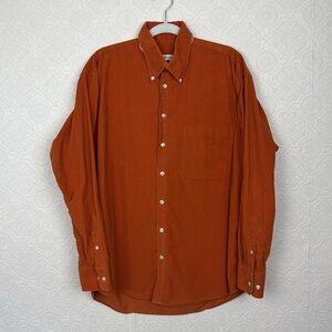 Bullock & Jones Cord Corduroy Burnt Orange Button Up‎  Casual collared Shirt